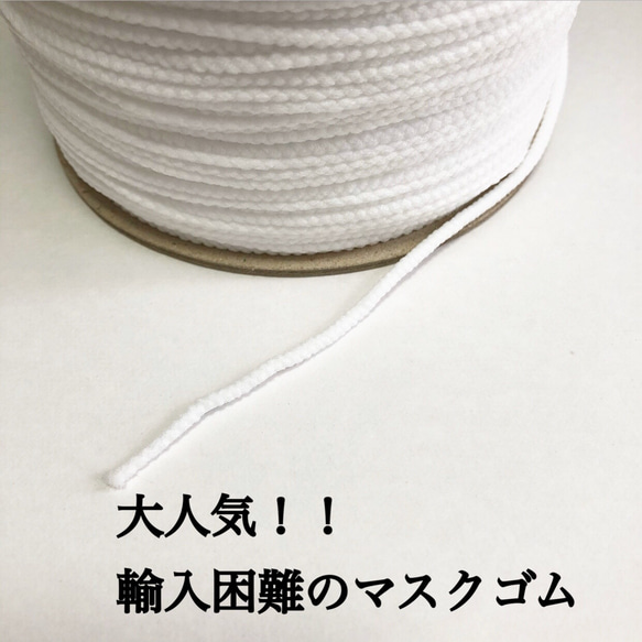 4/30輸入分『数量限定』大人気！輸入困難！柔らかマスクゴム白 20m 2枚目の画像