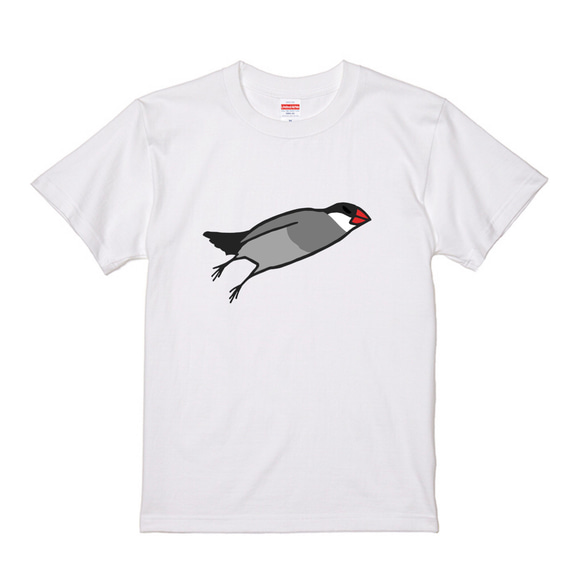 文鳥Tシャツ  「ミサイル文鳥」 【受注生産】 3枚目の画像
