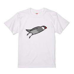 文鳥Tシャツ  「ミサイル文鳥」 【受注生産】 4枚目の画像