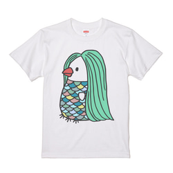 アマビエ文鳥Tシャツ 【受注生産】 1枚目の画像