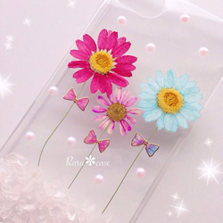 iPhone6/6sケース♡flower family押し花iPhoneケース 2枚目の画像