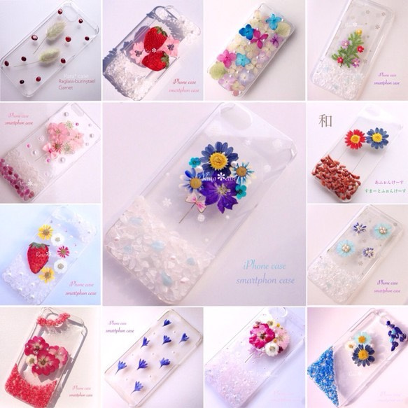 iPhone6/6sケース♡flower family押し花iPhoneケース 3枚目の画像