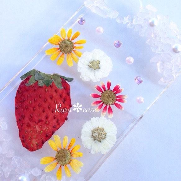 iPhone6/6sケース♡flower family押し花iPhoneケース 5枚目の画像