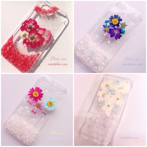 押し花iPhone7ケース♡一面ビオラ畑♡ 3枚目の画像