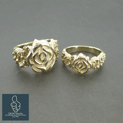 イバラと薔薇の指輪 (小) サイズ全号指定可能！ペアもお勧め 真鍮 ゴールド バラ ばら ローズリング とげ 棘 トゲ 8枚目の画像