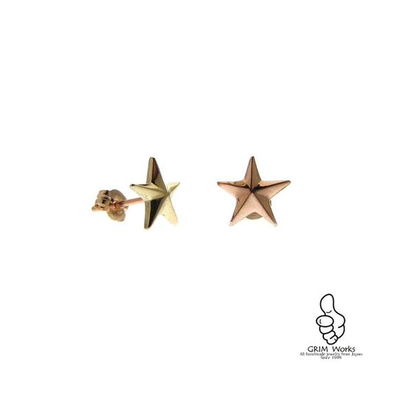 10金ゴールド 種類（カラー）3色 8mm 両面カット 星 可愛いプチ スターピアス 可愛い 小さい プチ 星 ミニ 2枚目の画像