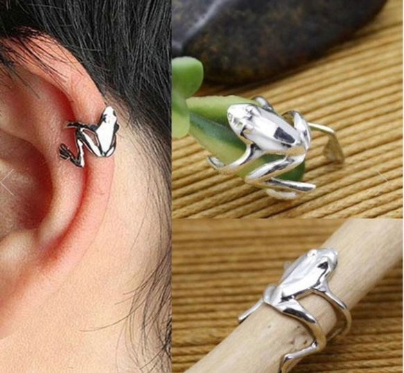 シルバー イヤカフ ear cuff アメノヒフロッグ 2枚目の画像