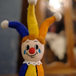 馬戲團男孩小丑羊毛氈 擺飾 公仔 第5張的照片