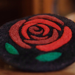 愛人的紅玫瑰 雙面圖案 羊毛氈零錢包 第6張的照片