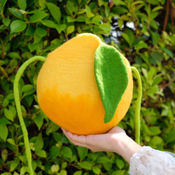 黃檸檬漸層羊毛氈側背包 第9張的照片