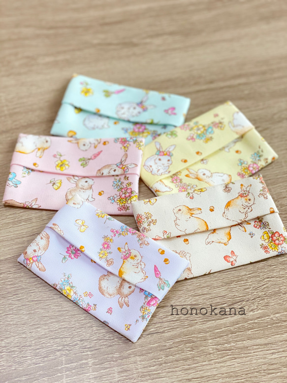 2枚選べる ラビットフラワーガーデン✿ミニポケットティッシュ