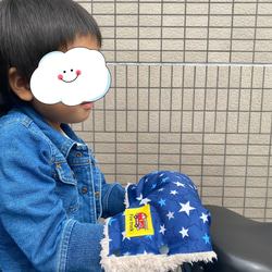 自転車防寒ハンドルカバー★星柄★選べる乗り物刺繍タグ付 4枚目の画像