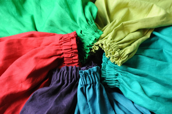 リネンギャザースカート（ドラセナ）／ふんわり、たっぷり、きれいなギャザースカート 9枚目の画像