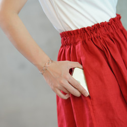 リネンギャザースカート（あやめ）／ふんわり、たっぷり、きれいなギャザースカート 7枚目の画像