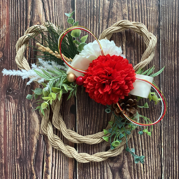 No. 289 可愛いしめ縄リース2022ハンドメイドお正月飾り しめ縄