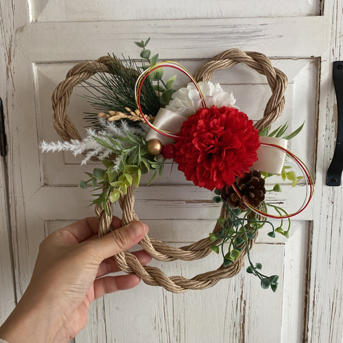 No. 289 可愛いしめ縄リース2022ハンドメイドお正月飾り しめ縄