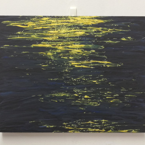 ご予約作品 抽象画 原画「Under water dark moon」 絵画 チビスケッチ  