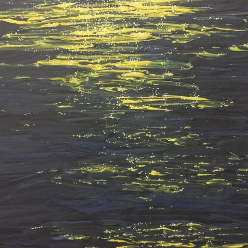 ご予約作品 抽象画 原画「Under water dark moon」 絵画 チビスケッチ 