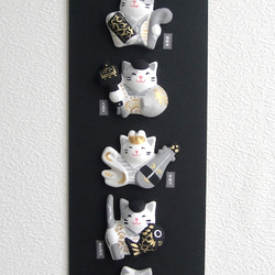 七福神猫　モノトーンシリーズ　Gミケ（ブラックベース） 1枚目の画像