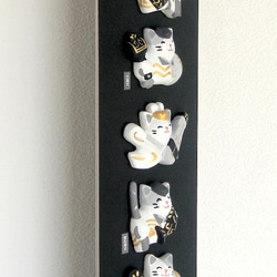 七福神猫　モノトーンシリーズ　Ｇミケ-03（ブラックベース） 2枚目の画像