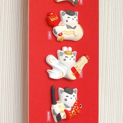 七福神猫　シロー０４（レッドベース） 2枚目の画像