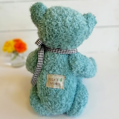 テディベア　くまのぬいぐるみ　緑　アートドール テディベア くまのぬいぐるみ 緑 アートドール