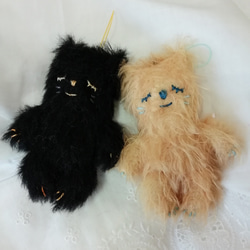 おやすみシリーズ☆黒猫さんストラップ mini 5枚目の画像