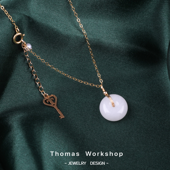 手作り天然真珠新疆白翡翠ピースバックル優しい気質ネックレス調節可能なネックレス 3枚目の画像
