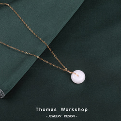 手作り天然真珠新疆白翡翠ピースバックル優しい気質ネックレス調節可能なネックレス 4枚目の画像