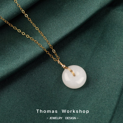 手作り天然真珠新疆白翡翠ピースバックル優しい気質ネックレス調節可能なネックレス 7枚目の画像