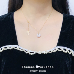 手作り天然真珠新疆白翡翠ピースバックル優しい気質ネックレス調節可能なネックレス 10枚目の画像