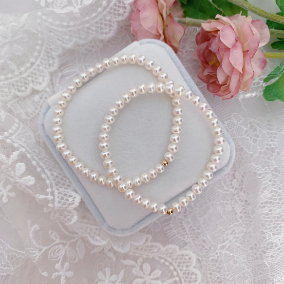 手作り *スイート ホワイト * 天然淡水ハイライト パール デイリー