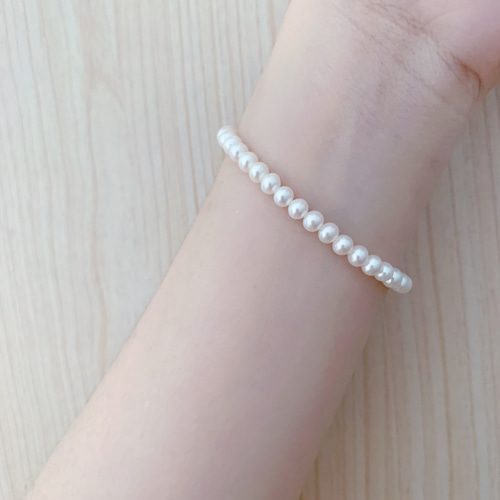 手作り *スイート ホワイト * 天然淡水ハイライト パール デイリー