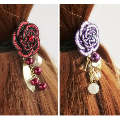 水引の夜色ポニーフック ポニーフック・ヘアカフス mojopu-village