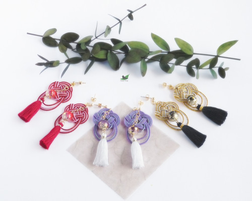 水引と和パール＆タッセルの和風ピアス～リニューアル～ ピアス