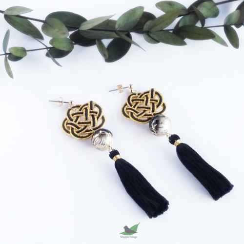 平梅結びの水引ピアス ピアス（その他） mojopu-village 通販