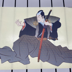 日本画オリジナルステッカー　侍　Sサイズ　サイズ選択可能　UV耐水　輪郭カット済み 2枚目の画像