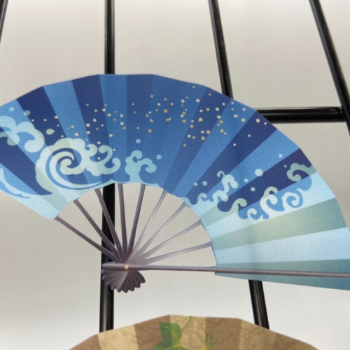 日本画オリジナルステッカー 扇子セット Sサイズ サイズ選択可能 UV