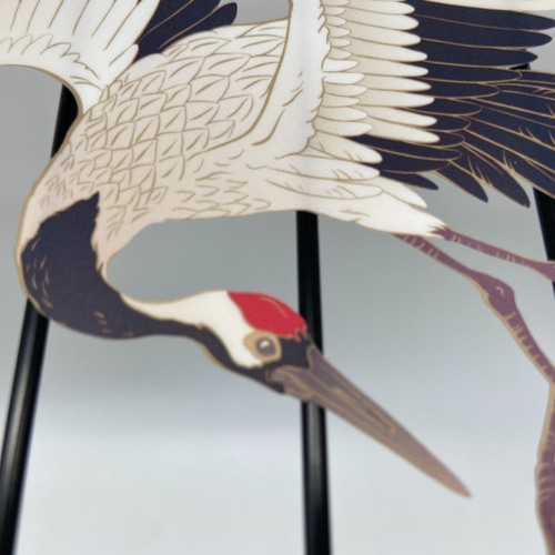 日本画オリジナルステッカー 鶴亀セットA Sサイズ サイズ選択可能 UV