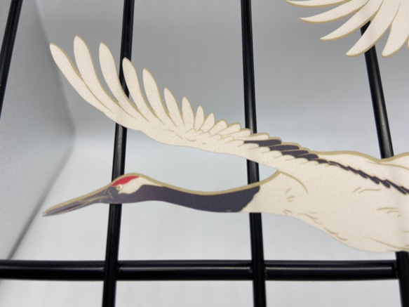 日本画オリジナルステッカー　鶴セットA　Sサイズ　サイズ選択可能　UV耐水　輪郭カット済み 3枚目の画像
