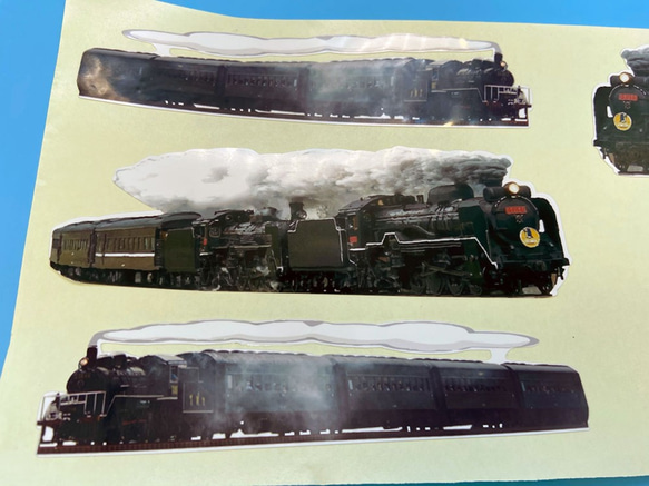 リアルシリーズ　2枚セット 蒸気機関車シール　ネーム入れ対応　コップなどに　表面ラミネート加工　反転、サイズ変更可能 4枚目の画像