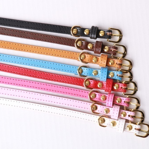 ブラウン】お名前入り首輪 犬用 猫用 おしゃれ 牛革レザー 日本製