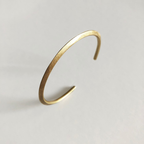 黃銅手工製纖細手鐲/ Brass bracelet/ Slim / Texture 第2張的照片