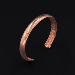 新月/ 圓潤紅銅手工製手鐲/ Copper bracelet/ Round/ Shine 第2張的照片