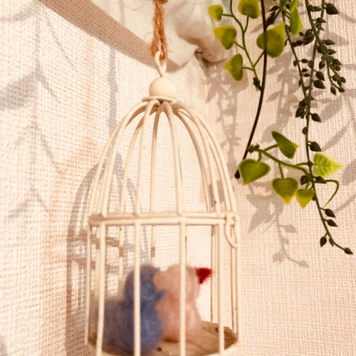 鳥かごの小鳥 羊毛フェルト chiruchiru 通販 6813995｜Creema(クリーマ