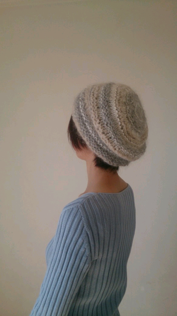 723knit-cap : ナチュラルボーダー 1枚目の画像