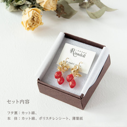 《Strawberry Garden》いちごモチーフのピアス/イヤリング 【現在レッドのみ在庫あり】 6枚目の画像