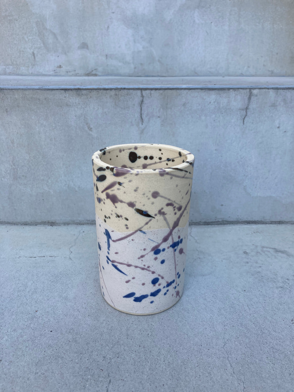 デザイン陶器鉢　寒色　 2枚目の画像