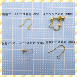 送料無料♯101☆オニキス×猫ちゃん☆ピアス（金属ピアス）  ハンドメイド 5枚目の画像