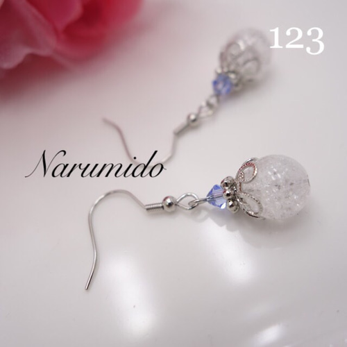 送料無料♯123☆クラッククォーツ×スワロスキークリスタル☆天然石